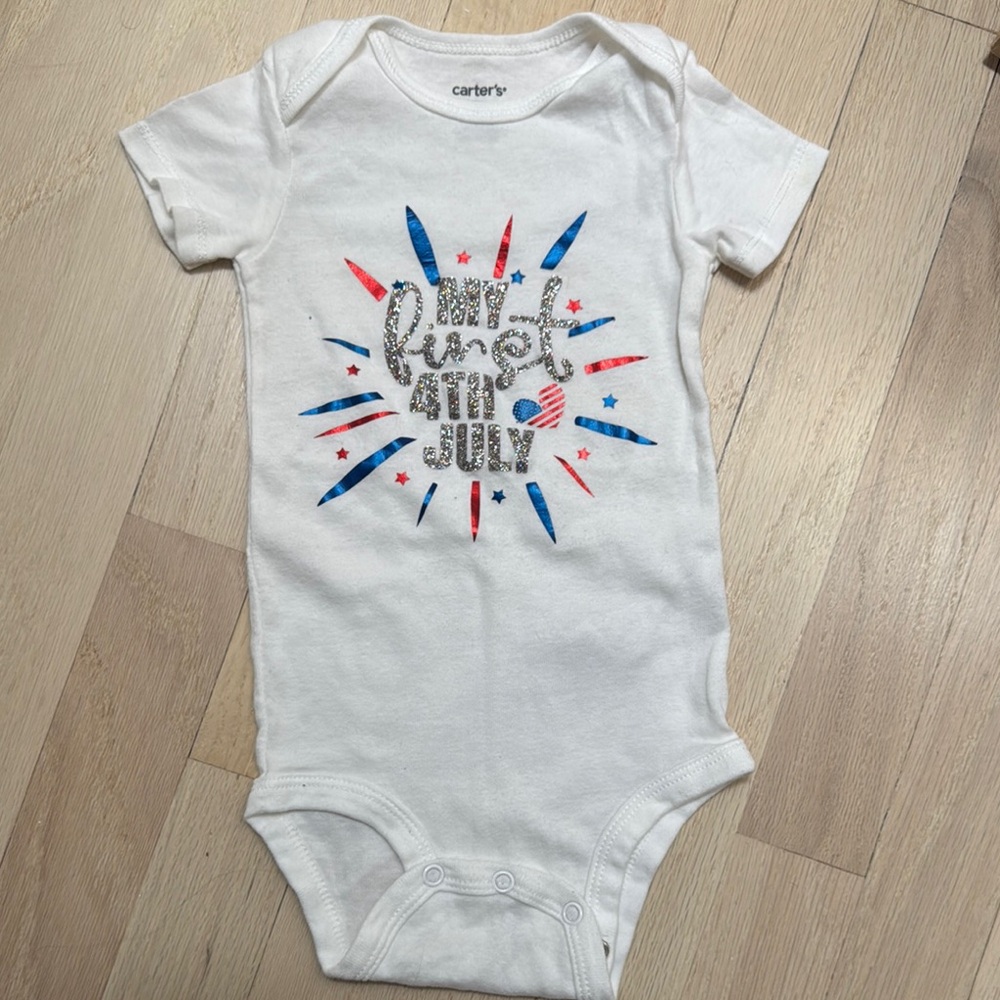 Carter's White and Red Patriotic Bodysuit
